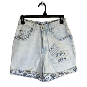 Vintage Women’s High Waist Cotton Denim Jean Shorts Size 10 Trendy Casual Summer